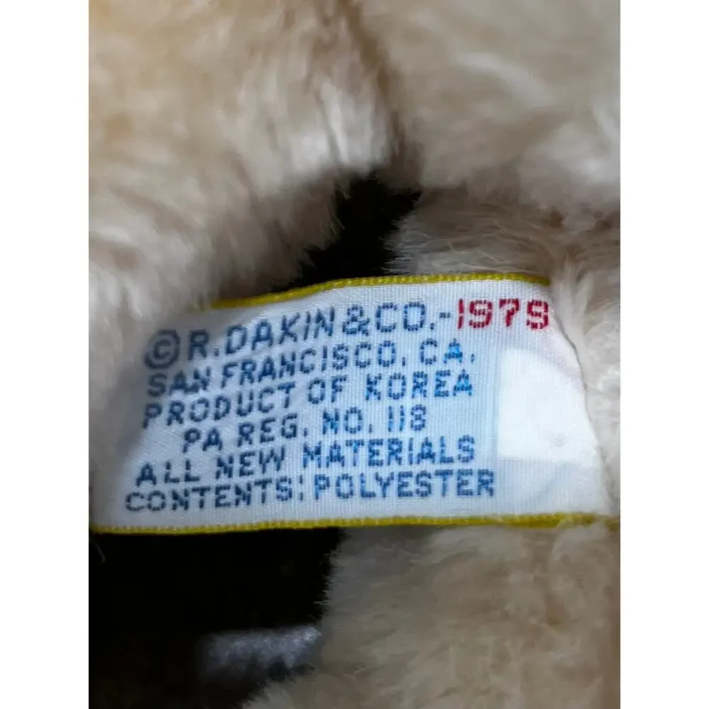 Vintage DAKIN 1979 RARE Teddy bear peach/pink stuffed plush toy collectible